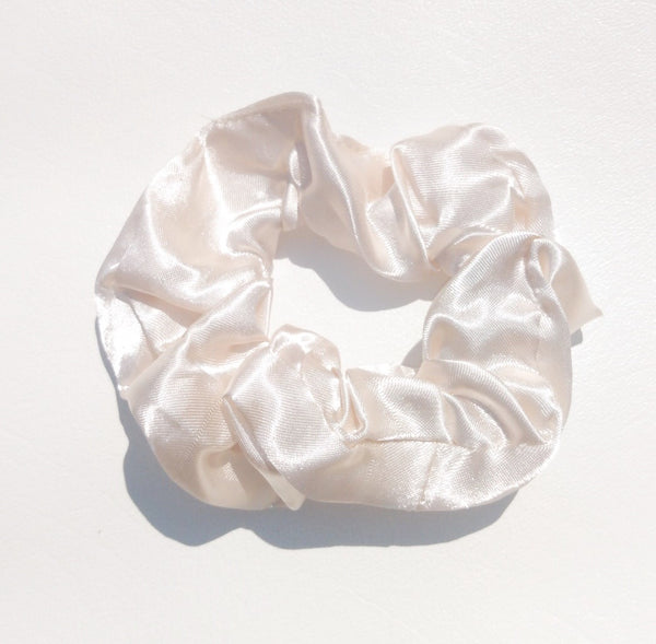 White Satin Hair Scrunchie