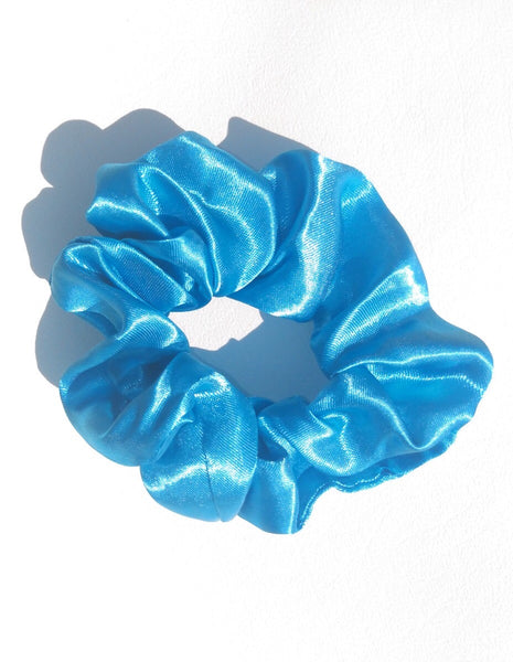 Sky Blue Satin Hair Scrunchie