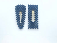 Navy Hair Clips Set