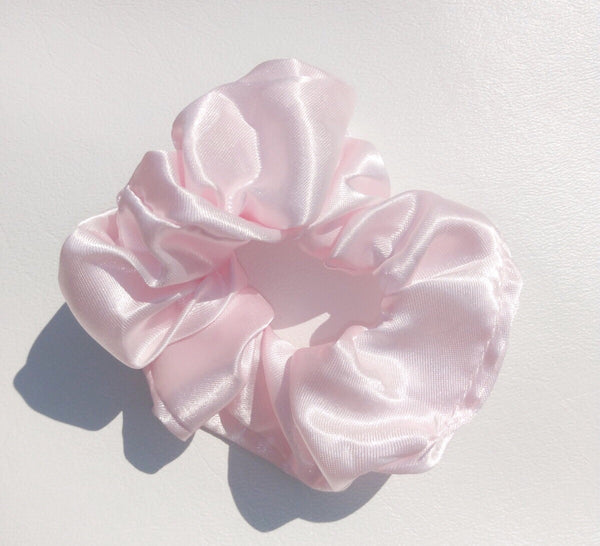 Baby Pink Satin Hair Scrunchie