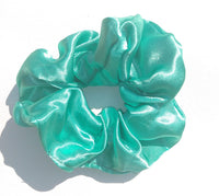 Sea Green Satin Hair Scrunchie