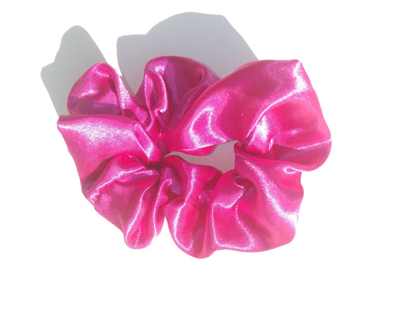 Hot Pink Satin Hair Scrunchie