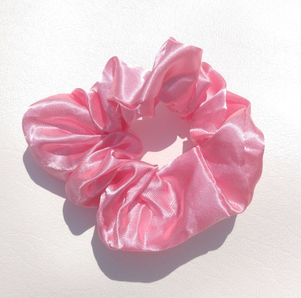 Pink Satin Hair Scrunchie