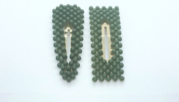 Olive Hair Clips Set