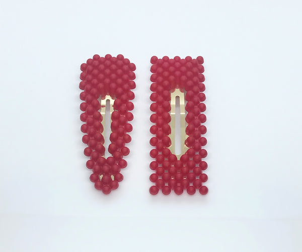 Red Hot Hair Clips Set