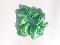 Money Green Satin Hair Scrunchie