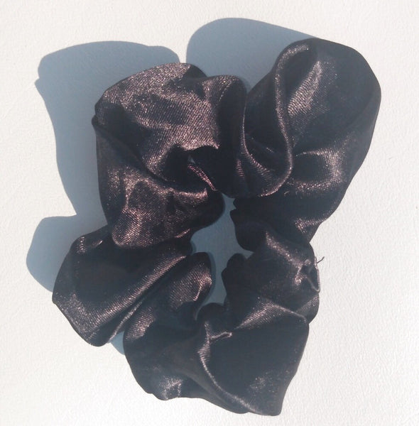 Black Satin Hair Scrunchie