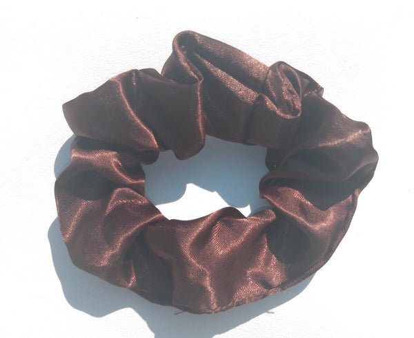 Coffee Satin Hair Scrunchie