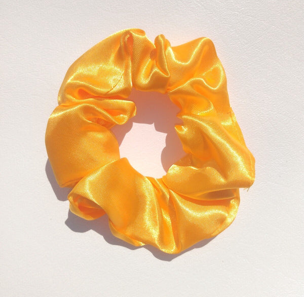 Mustard Yellow Satin Hair Scrunchie